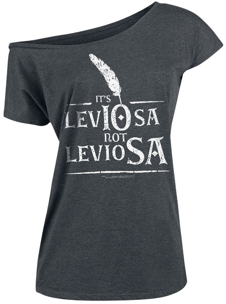 T-Shirt Manches courtes  de Harry Potter - Leviosa - S à 5XL - pour Femme - gris sombre chiné - Harry Potter