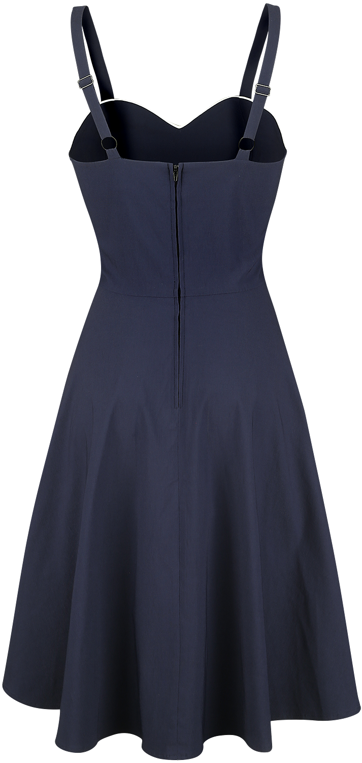 Robe mi-longue Rockabilly de Voodoo Vixen - Robe Évasée Claudia Nautical - S à XXL - pour Femme - marine - Voodoo Vixen - View 2