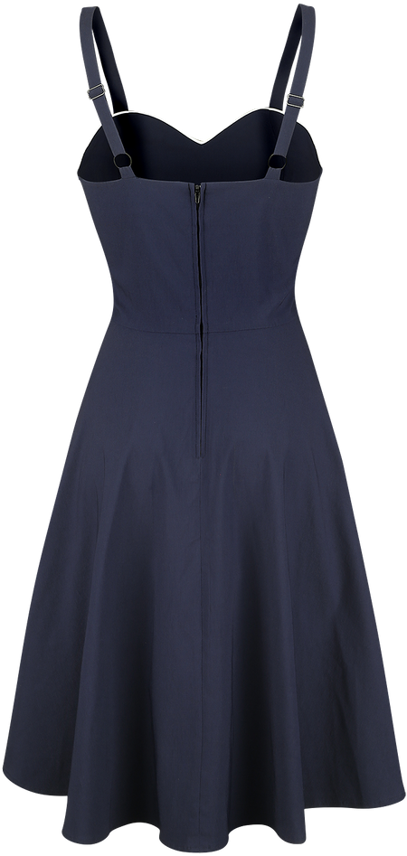 Robe mi-longue Rockabilly de Voodoo Vixen - Robe Évasée Claudia Nautical - S à XXL - pour Femme - marine - Voodoo Vixen - View 2