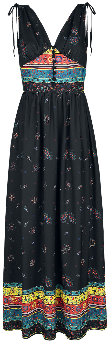 Robe longue Rockabilly de Voodoo Vixen - Robe Longue Megan Fiesta - L - pour Femme - noir - Voodoo Vixen - View 2