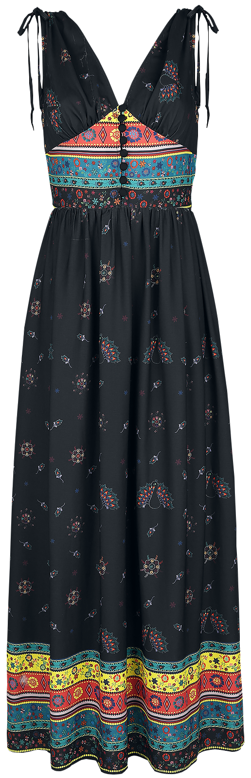 Robe longue Rockabilly de Voodoo Vixen - Robe Longue Megan Fiesta - L - pour Femme - noir - Voodoo Vixen - View 2