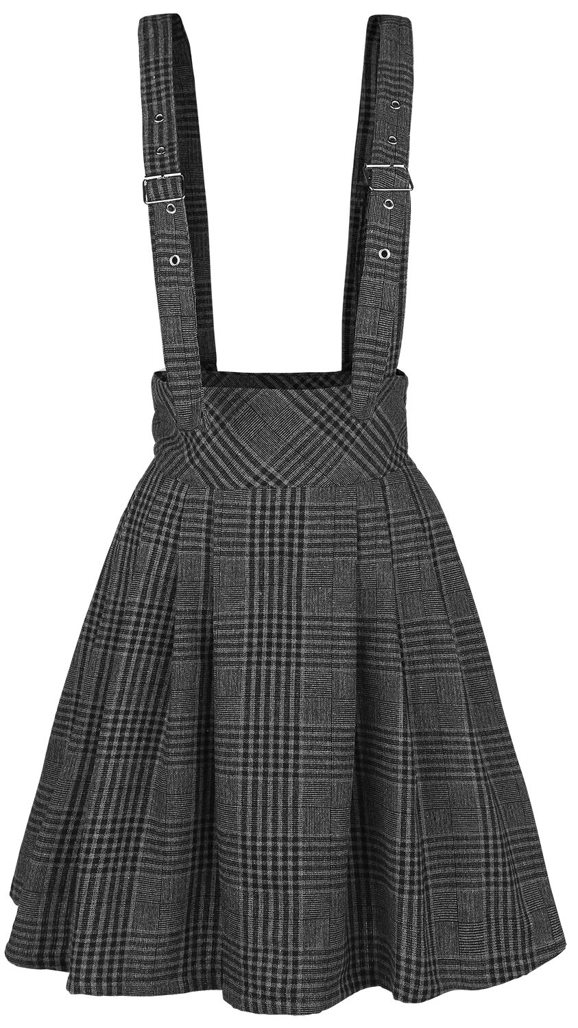 Jupe courte Rockabilly de Jawbreaker - Jupe Grise Taille Haute Avec Bretelles - S à XL - pour Femme - gris - Jawbreaker