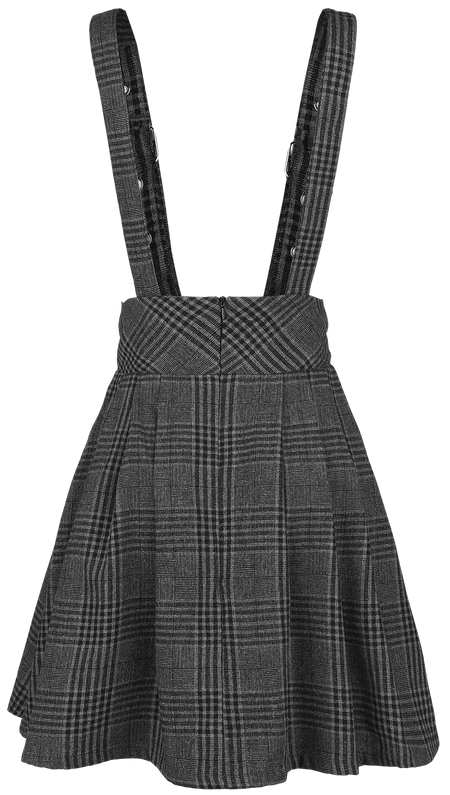 Jupe courte Rockabilly de Jawbreaker - Jupe Grise Taille Haute Avec Bretelles - S à XL - pour Femme - gris - Jawbreaker - View 2