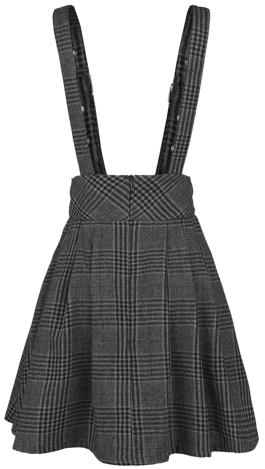Jupe courte Rockabilly de Jawbreaker - Jupe Grise Taille Haute Avec Bretelles - S à XL - pour Femme - gris - Jawbreaker - View 2
