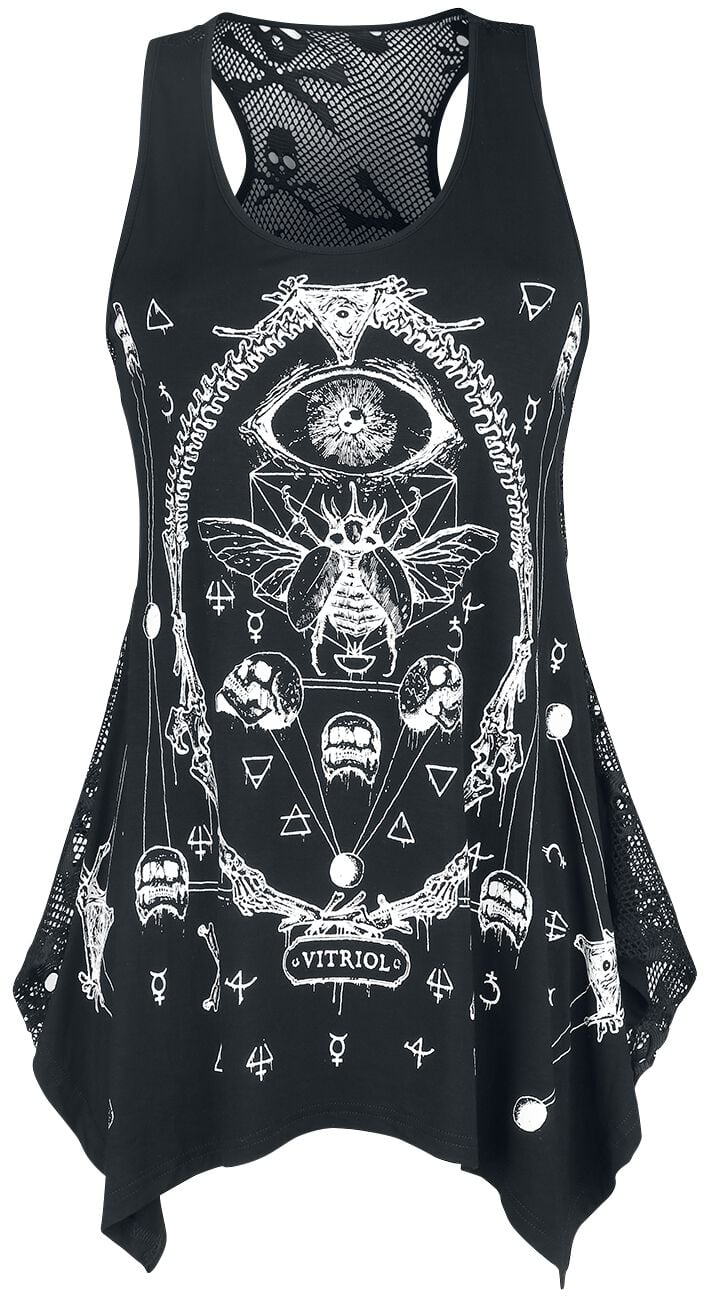 Top Gothic de Jawbreaker - Vitriol Skull Mesh - S à M - pour Femme - noir - Jawbreaker