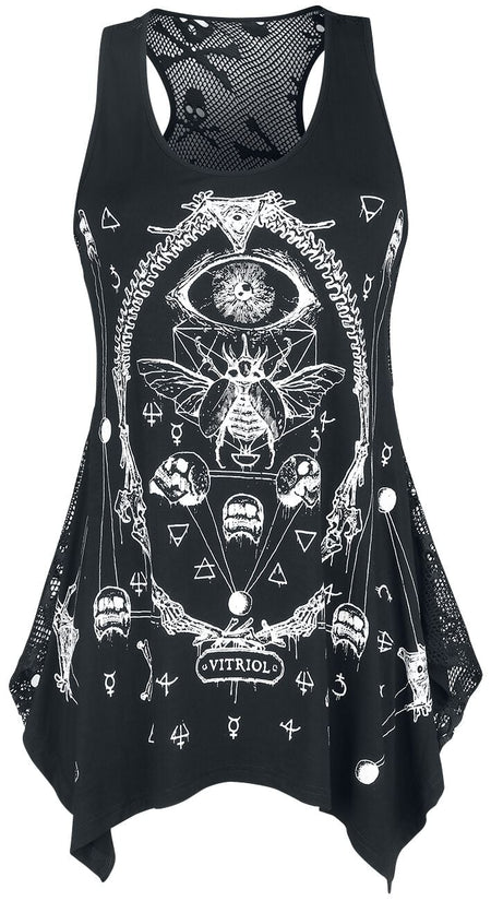 Top Gothic de Jawbreaker - Vitriol Skull Mesh - S à M - pour Femme - noir - Jawbreaker
