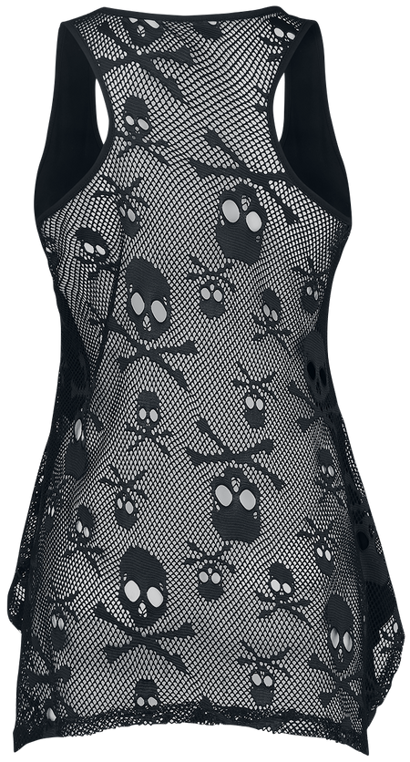 Top Gothic de Jawbreaker - Vitriol Skull Mesh - S à M - pour Femme - noir - Jawbreaker - View 2