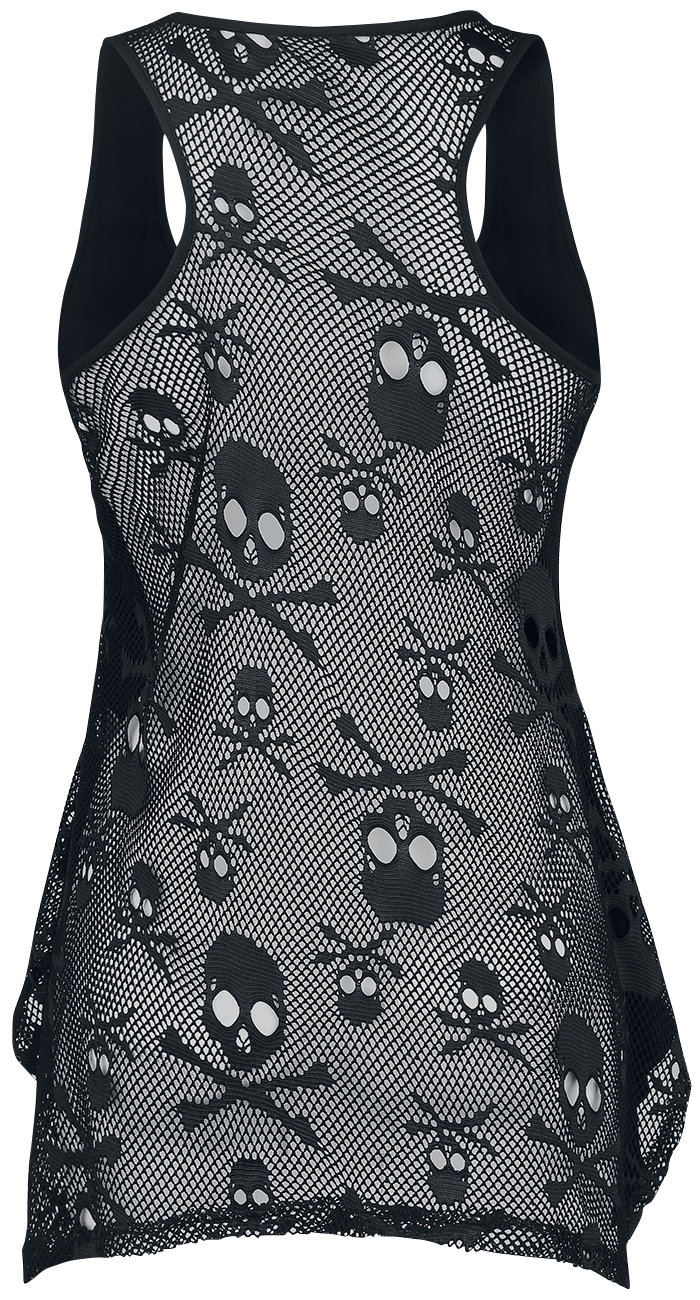 Top Gothic de Jawbreaker - Vitriol Skull Mesh - S à M - pour Femme - noir - Jawbreaker - View 2