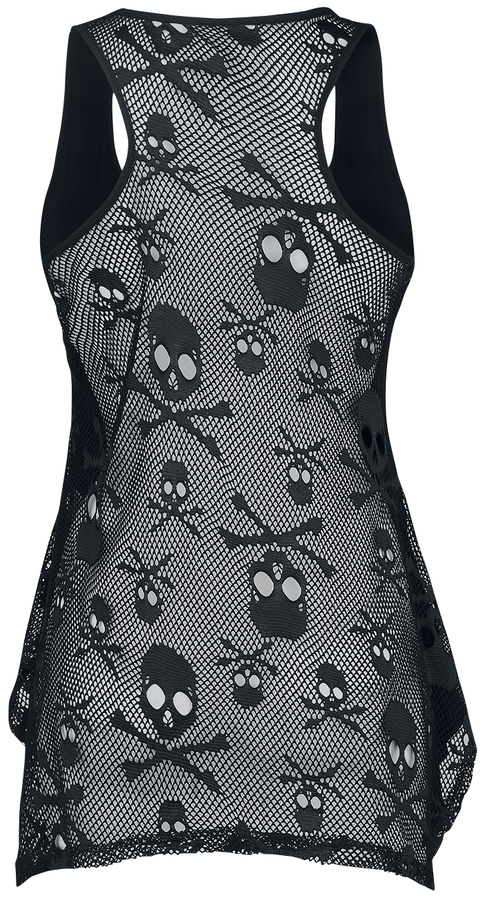 Top Gothic de Jawbreaker - Vitriol Skull Mesh - S à M - pour Femme - noir - Jawbreaker - View 2