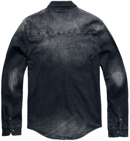 Chemise en jean  de Brandit - Chemise En Jean Riley - S à 5XL - pour Homme - noir - Brandit - View 2