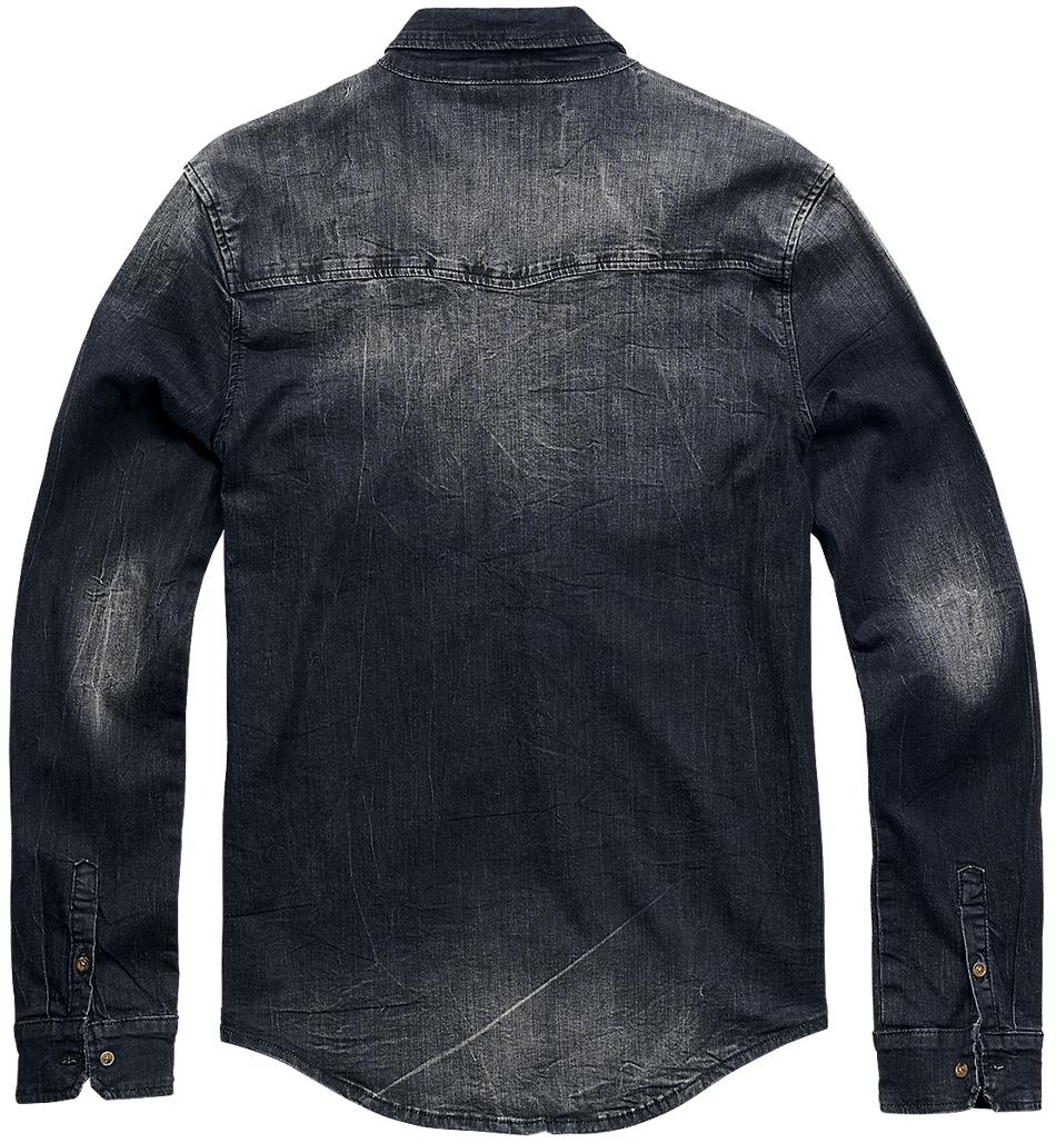 Chemise en jean  de Brandit - Chemise En Jean Riley - S à 5XL - pour Homme - noir - Brandit - View 2