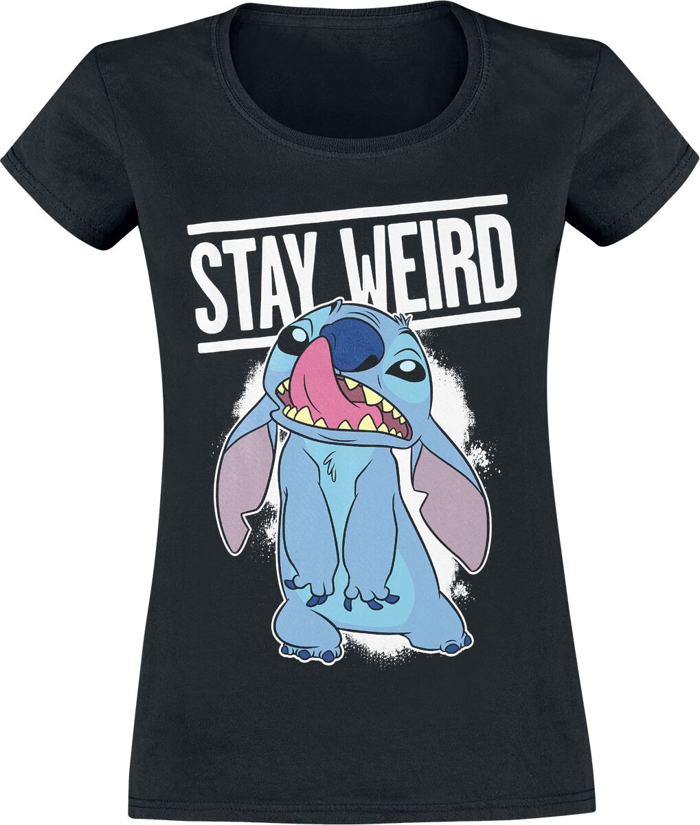 T-Shirt Manches courtes Disney de Lilo & Stitch - Stay Weird - S à XXL - pour Femme - noir - Lilo & Stitch