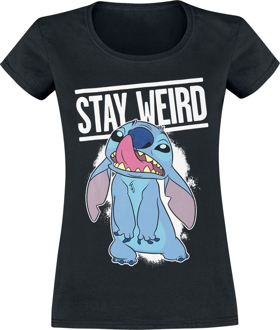 T-Shirt Manches courtes Disney de Lilo & Stitch - Stay Weird - S à XXL - pour Femme - noir - Lilo & Stitch