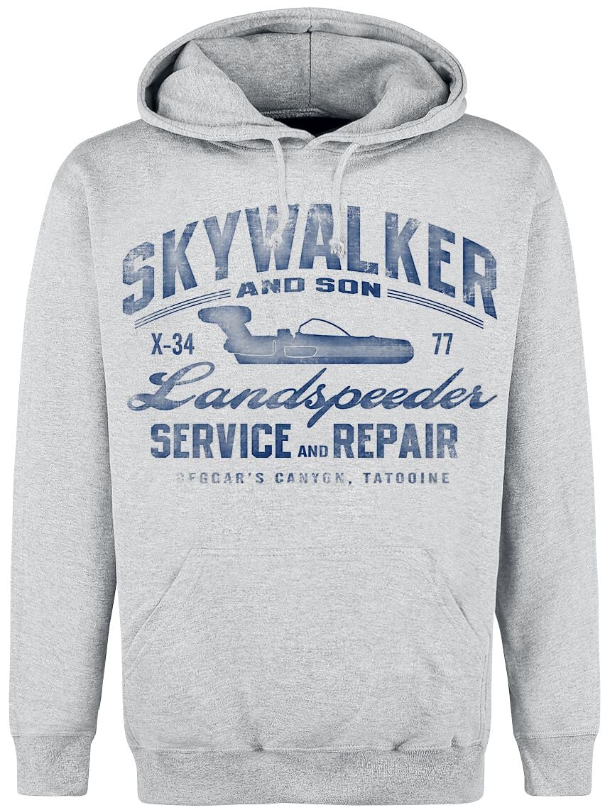 Sweat-shirt à capuche Disney de Star Wars - Landspeeder Repair - Vintage - S à XXL - pour Homme - gris chiné - Star Wars