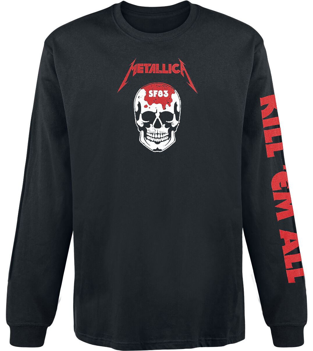 T-shirt manches longues  de Metallica - Kill 'Em All - Skull - M à XXL - pour Homme - noir - metallica