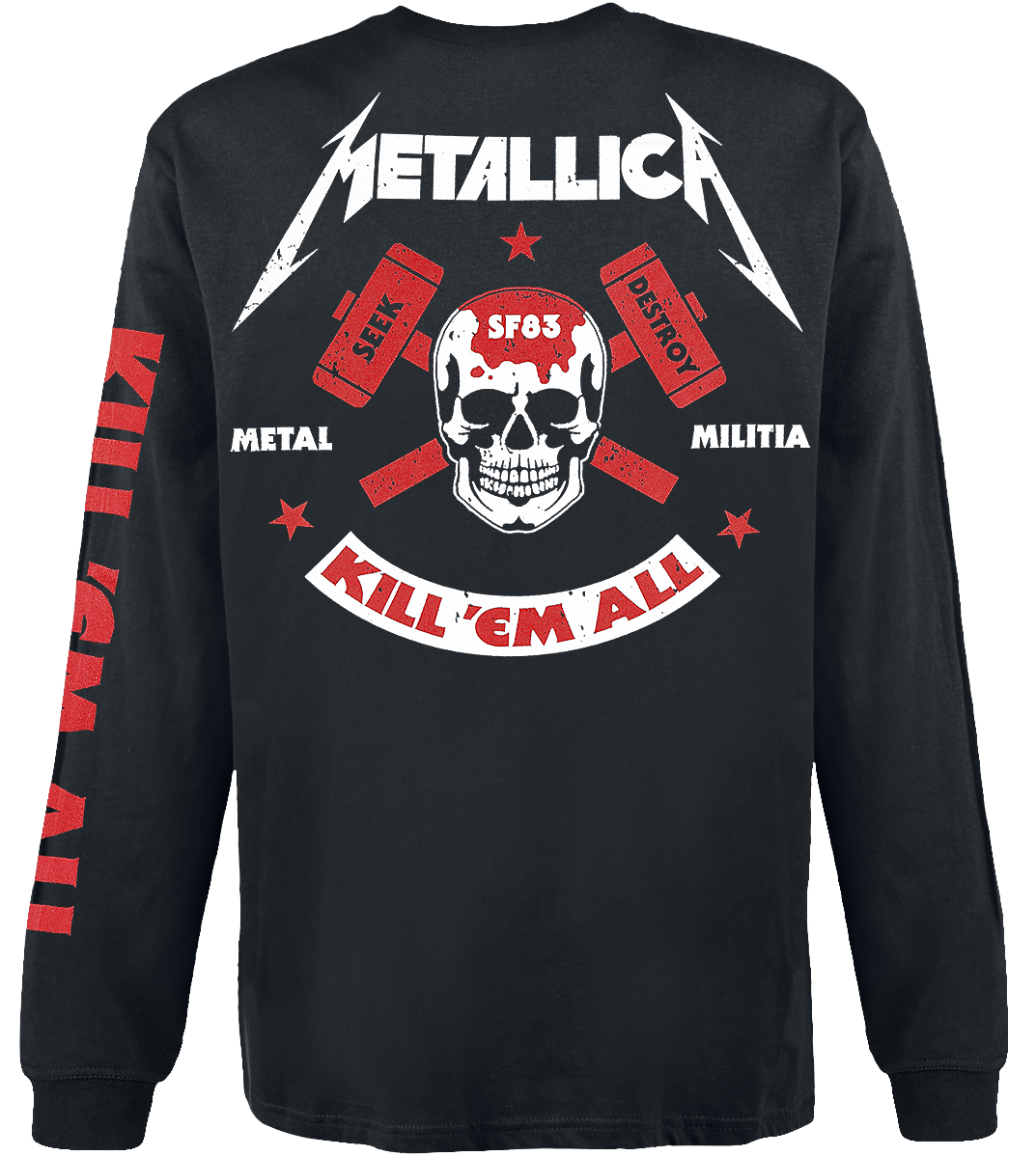 T-shirt manches longues  de Metallica - Kill 'Em All - Skull - M à XXL - pour Homme - noir - metallica - View 2
