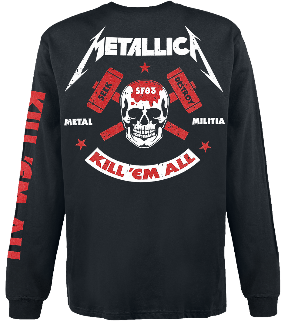 T-shirt manches longues  de Metallica - Kill 'Em All - Skull - M à XXL - pour Homme - noir - metallica - View 2