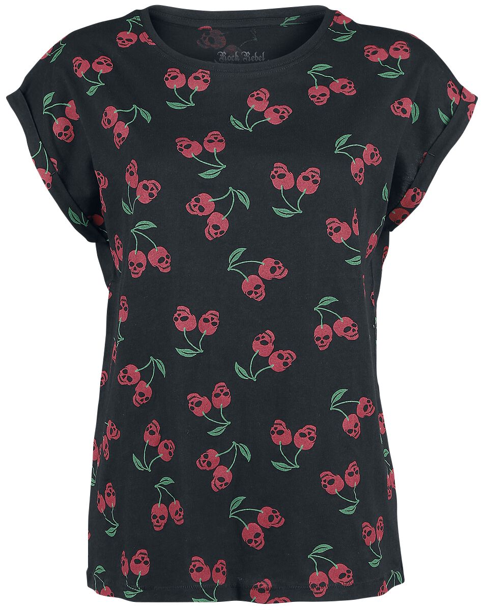 T-Shirt Manches courtes Rockabilly de Rock Rebel by EMP - T-Shirt Femme Manches Larges - M à 5XL - pour Femme - noir - Rock Rebel by EMP
