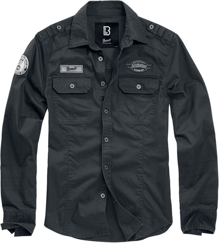 Chemise manches longues  de Brandit - Luis Shirt - S à 7XL - pour Homme - noir - Brandit