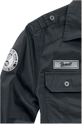 Chemise manches longues  de Brandit - Luis Shirt - S à 7XL - pour Homme - noir - Brandit - View 2