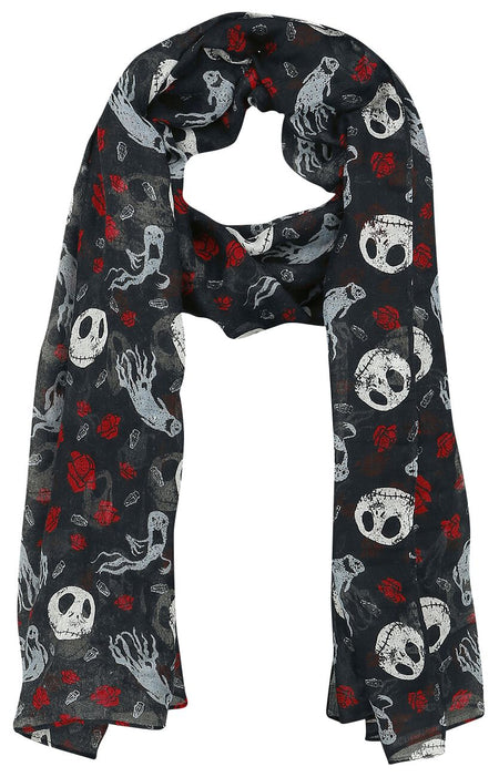 Foulard Disney de L'Étrange Noël De Monsieur Jack - Jack Skellington - Fantômes & Roses - pour Unisexe - multicolore - L'Étrange Noël De Monsieur Jack