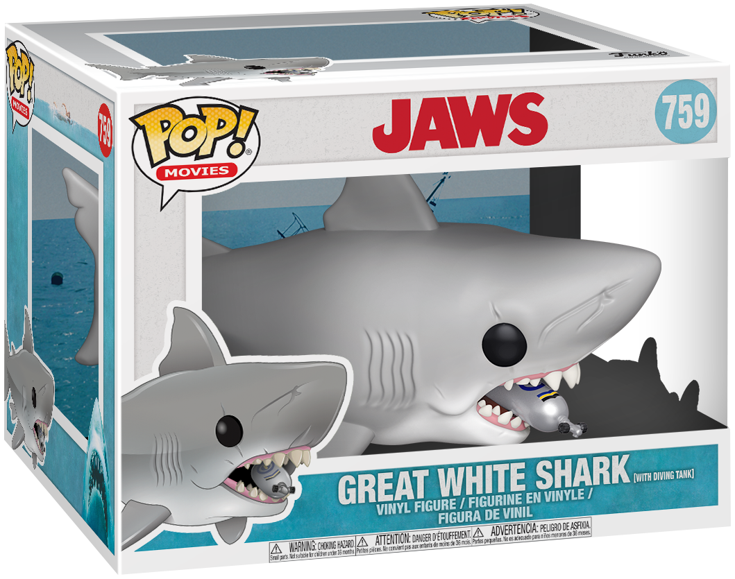 Jaws - Les Dents De La Mer - Grand Requin Blanc Avec Bouteille De Plongée (Oversize) - Funko Pop! n°759 - Funko Pop! - Funko Shop Europe - Jaws - View 2