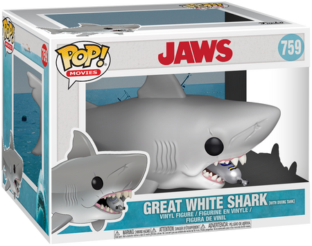 Jaws - Les Dents De La Mer - Grand Requin Blanc Avec Bouteille De Plongée (Oversize) - Funko Pop! n°759 - Funko Pop! - Funko Shop Europe - Jaws - View 2