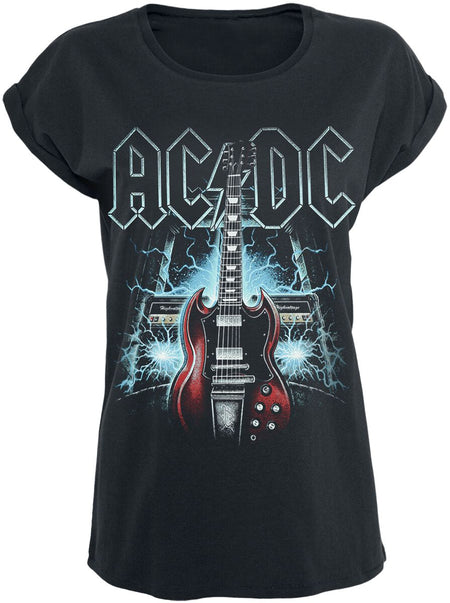 T-Shirt Manches courtes  de AC/DC - High Voltage Guitar - S à 5XL - pour Femme - noir - AC/DC