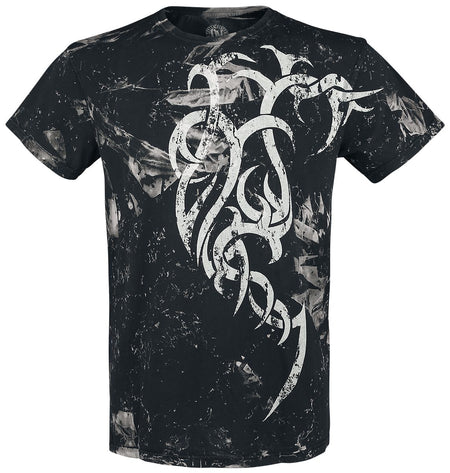 T-Shirt Manches courtes Gothic de Outer Vision - Marble Tattoo - S à 4XL - pour Homme - noir/blanc - Outer Vision