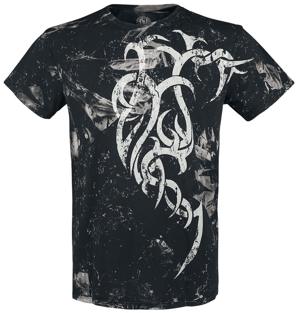 T-Shirt Manches courtes Gothic de Outer Vision - Marble Tattoo - S à 4XL - pour Homme - noir/blanc - Outer Vision