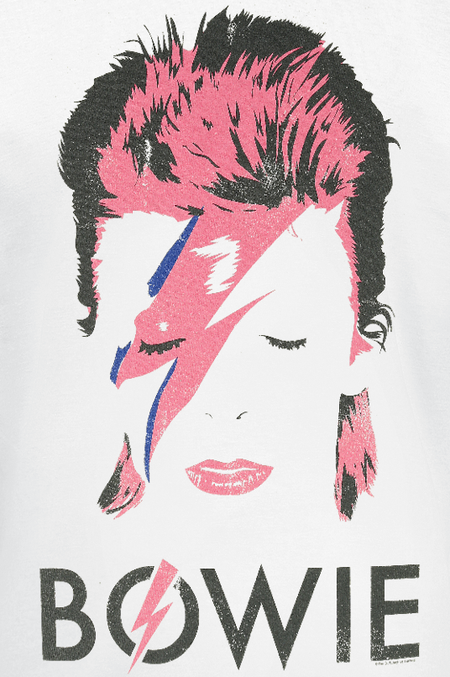 T-Shirt Manches courtes  de David Bowie - Aladdin Sane Usé - S à XXL - pour Homme - blanc - David Bowie - View 2
