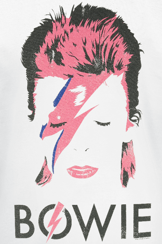 T-Shirt Manches courtes  de David Bowie - Aladdin Sane Usé - S à XXL - pour Homme - blanc - David Bowie - View 2