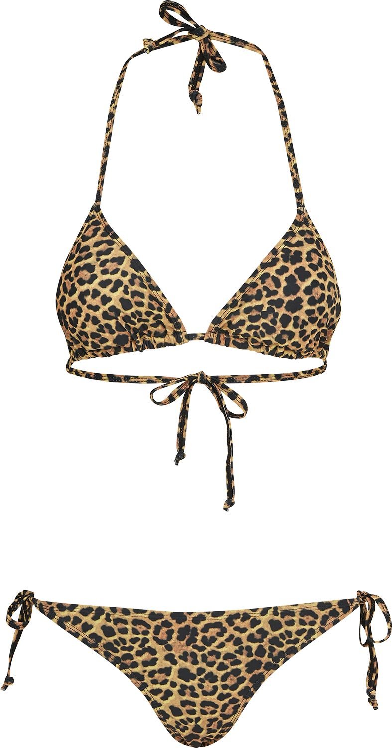 Bikini  de Urban Classics - Bikini léopard - XS à XL - pour Femme - marron/noir - Urban Classics