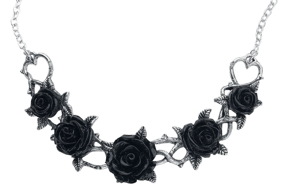 Collier Gothic de Alchemy Gothic - Chocker Rose Briars - pour Femme - couleur argent - Alchemy Gothic