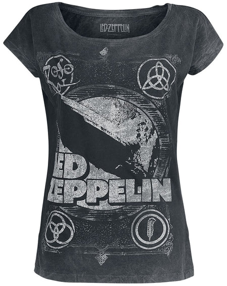 T-Shirt Manches courtes  de Led Zeppelin - Shook Me - L à 4XL - pour Femme - noir/gris - Led Zeppelin