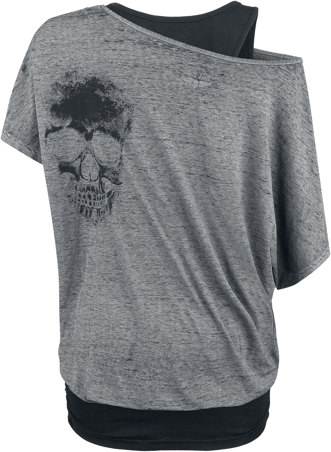 T-Shirt Manches courtes  de Rock Rebel by EMP - When The Heart Rules The Mind - S à L - pour Femme - gris - Rock Rebel by EMP - View 2