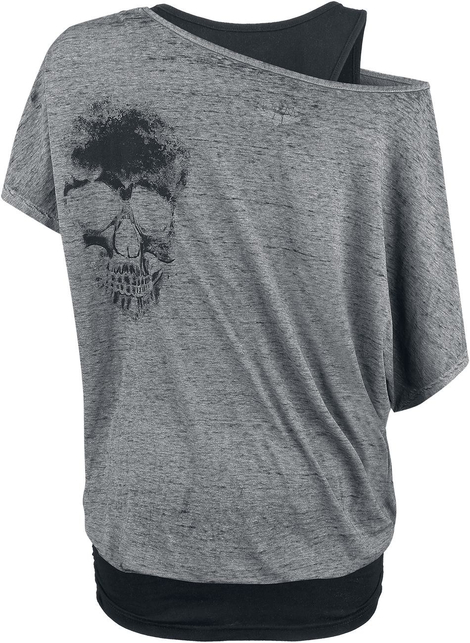 T-Shirt Manches courtes  de Rock Rebel by EMP - When The Heart Rules The Mind - S à L - pour Femme - gris - Rock Rebel by EMP - View 2