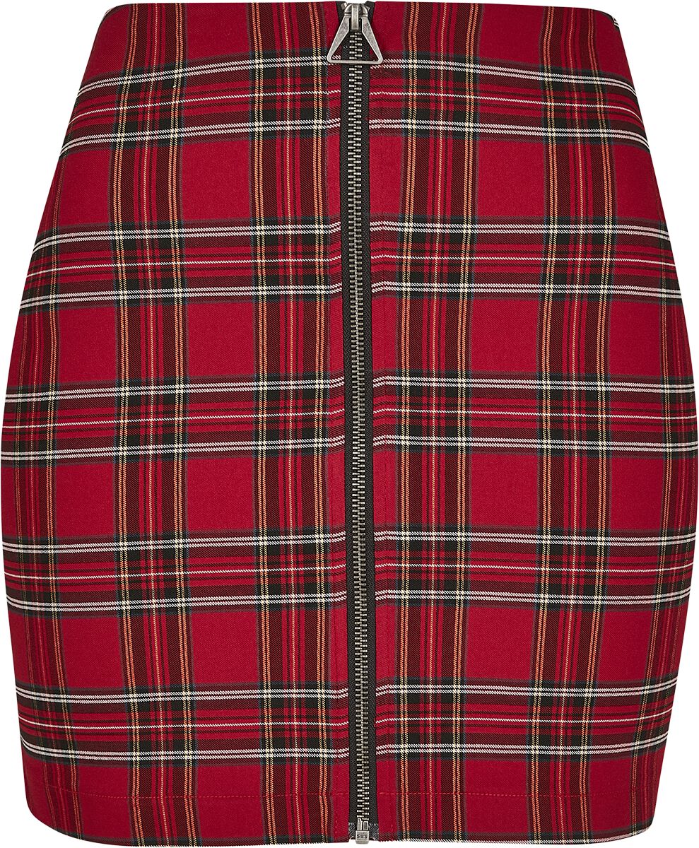 Jupe courte  de Urban Classics - Jupe courte tartan - S à M - pour Femme - rouge/noir - Urban Classics