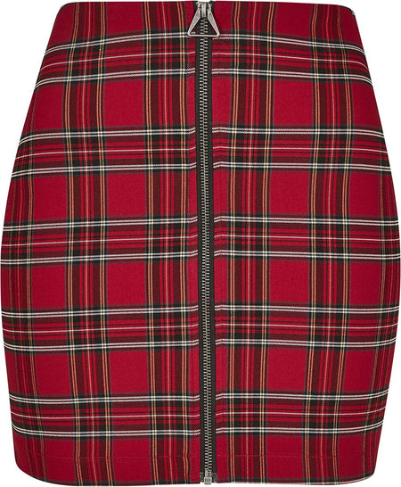 Jupe courte  de Urban Classics - Jupe courte tartan - S à M - pour Femme - rouge/noir - Urban Classics