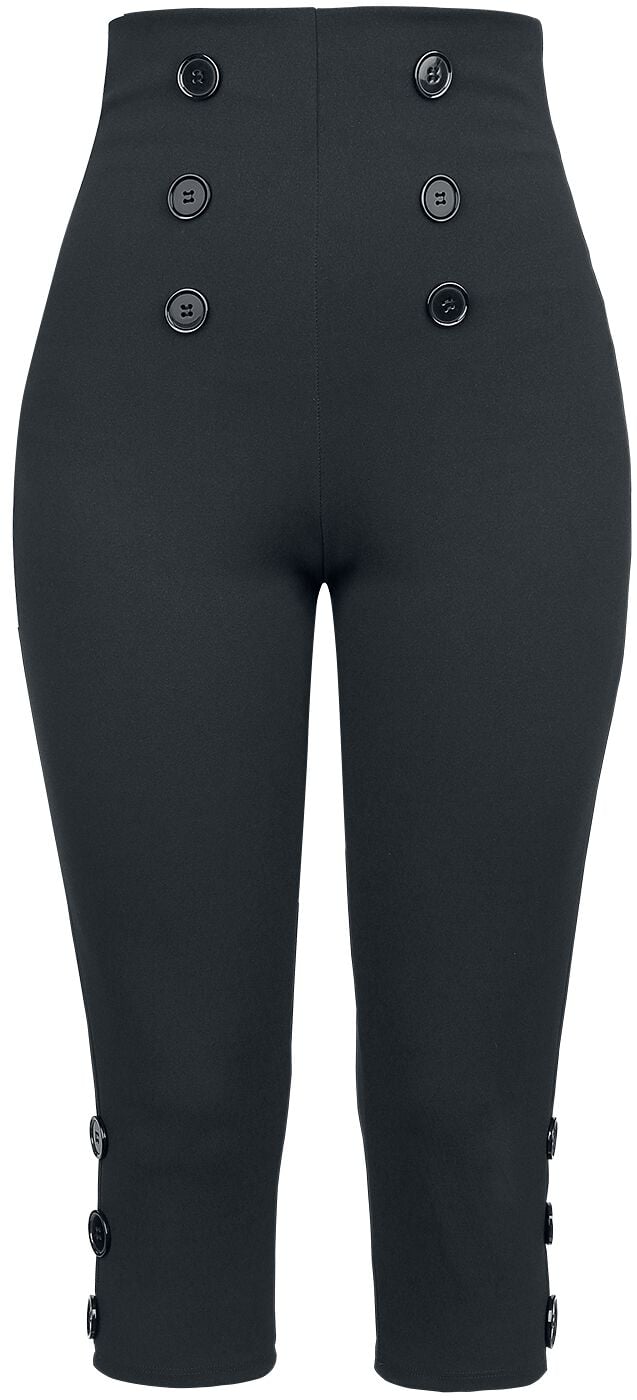 Pantalon en toile Rockabilly de Belsira - Panta-Court Capri - XS à L - pour Femme - noir - Belsira