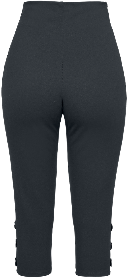 Pantalon en toile Rockabilly de Belsira - Panta-Court Capri - XS à L - pour Femme - noir - Belsira - View 2