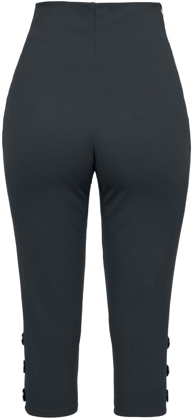 Pantalon en toile Rockabilly de Belsira - Panta-Court Capri - XS à L - pour Femme - noir - Belsira - View 2