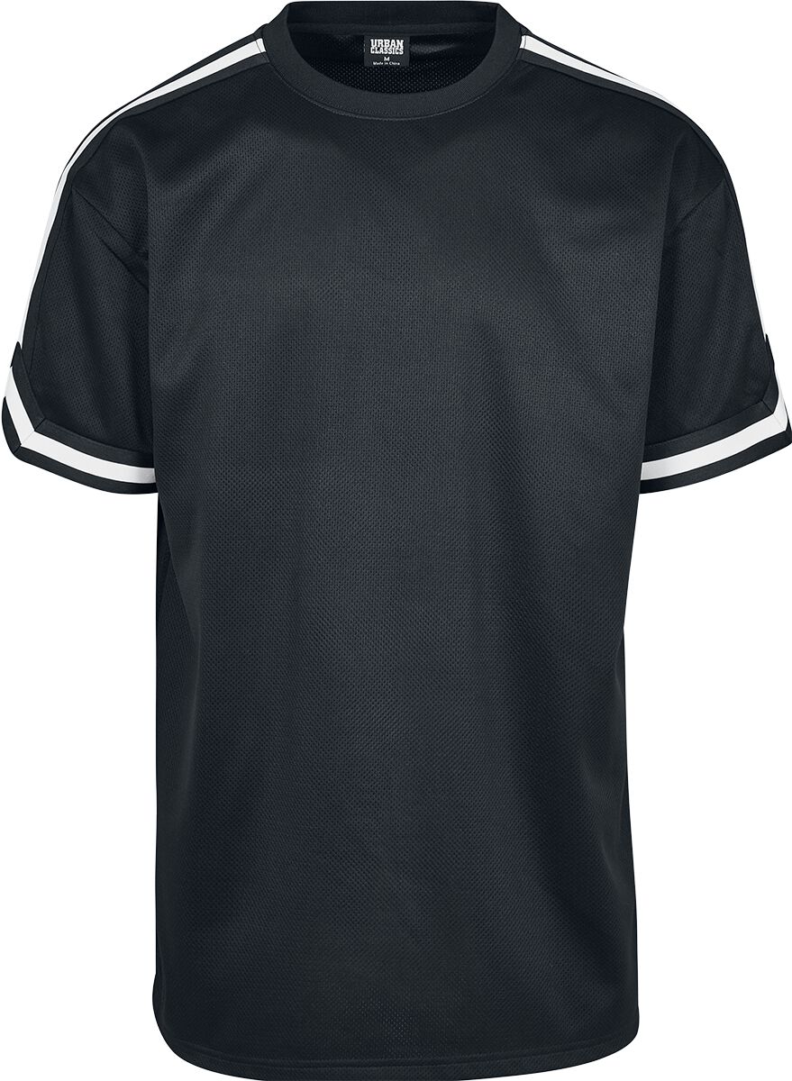 T-Shirt Manches courtes  de Urban Classics - T-Shirt Oversize En Mesh Avec Rayures - S à XXL - pour Homme - noir - Urban Classics
