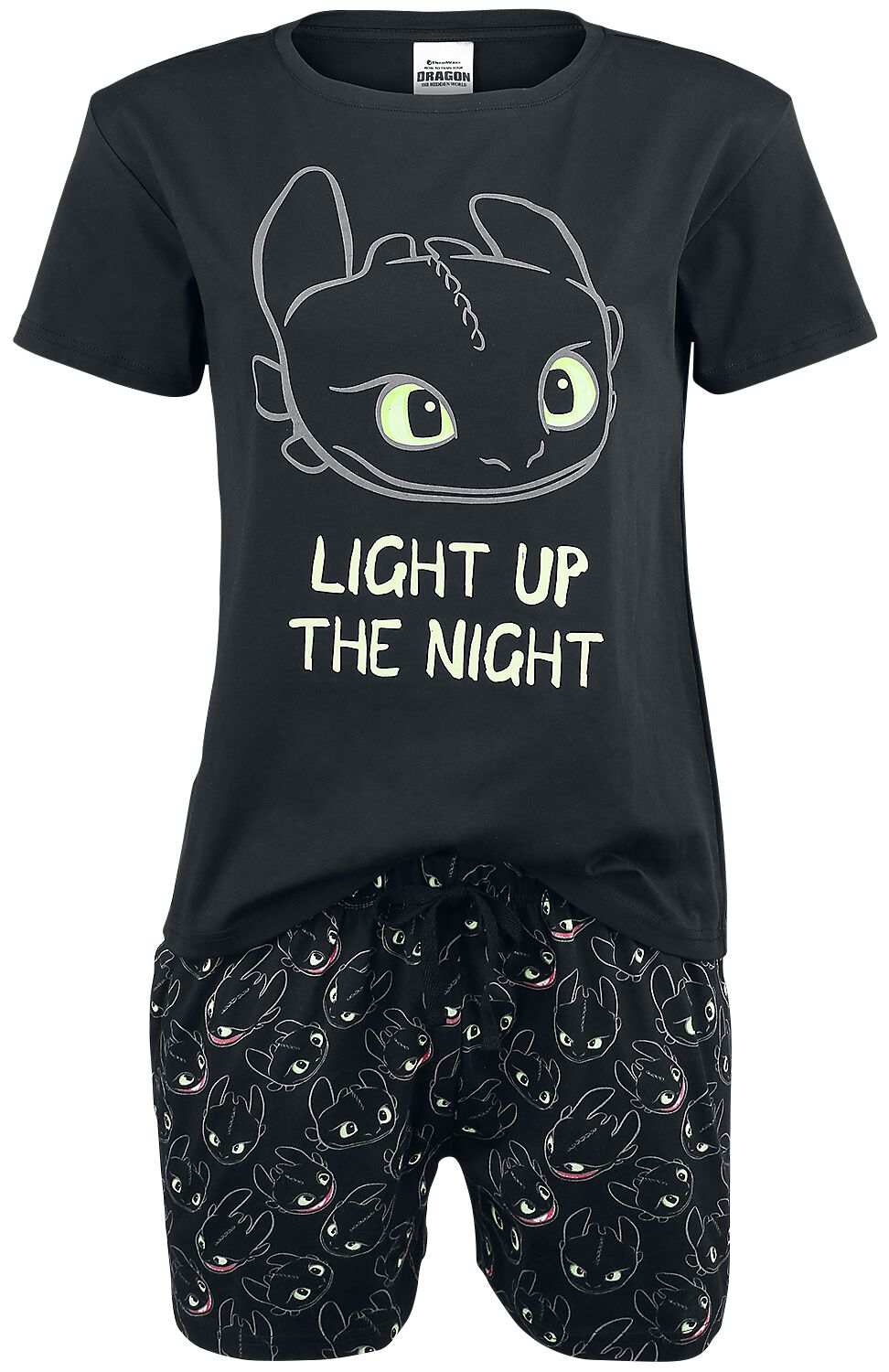 Pyjama  de Dragons - Krokmou - Light Up - L à 5XL - pour Femme - noir - Dragons