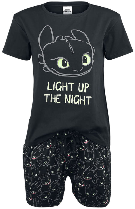 Pyjama  de Dragons - Krokmou - Light Up - S à 5XL - pour Femme - noir - Dragons
