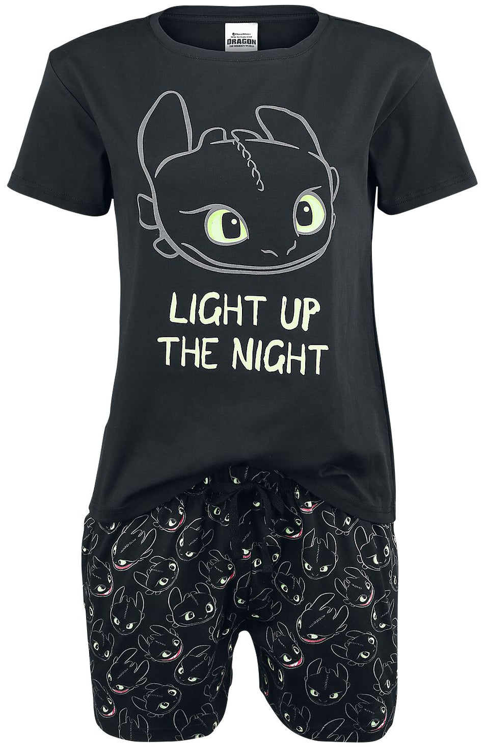 Pyjama  de Dragons - Krokmou - Light Up - S à 5XL - pour Femme - noir - Dragons