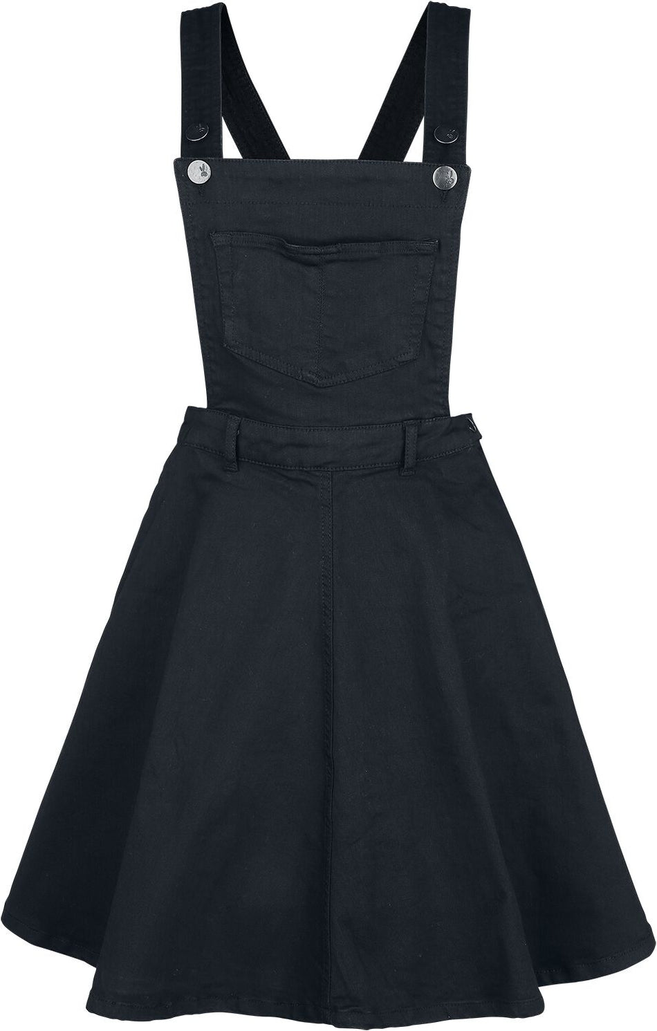 Robe mi-longue Rockabilly de Hell Bunny - Robe Salopette Dakota - XS à 4XL - pour Femme - noir - hell bunny