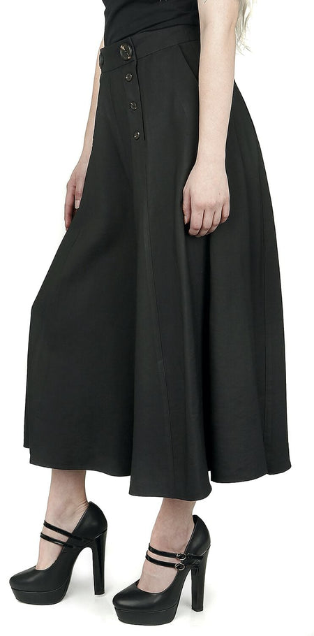 Pantalon en toile Rockabilly de Hell Bunny - Jupe-Culotte Murphy - XS à 4XL - pour Femme - noir - hell bunny