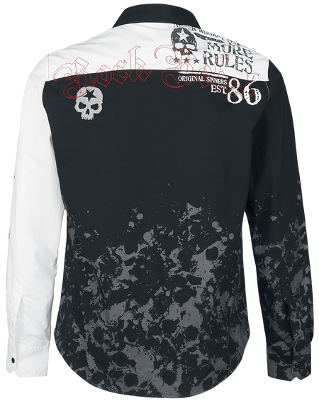 Chemise manches longues  de Rock Rebel by EMP - There Is No Business Like Rock Business - M à XXL - pour Homme - noir/blanc - Rock Rebel by EMP - View 2