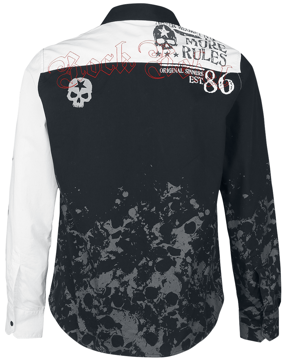 Chemise manches longues  de Rock Rebel by EMP - There Is No Business Like Rock Business - M à XXL - pour Homme - noir/blanc - Rock Rebel by EMP - View 2